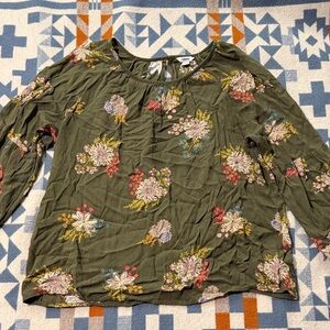 Sonoma Olive Floral Blouse